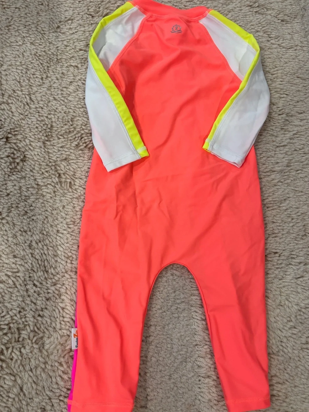 SwimZip Sunsuit Swimsuit Neon Orange 12-18 months